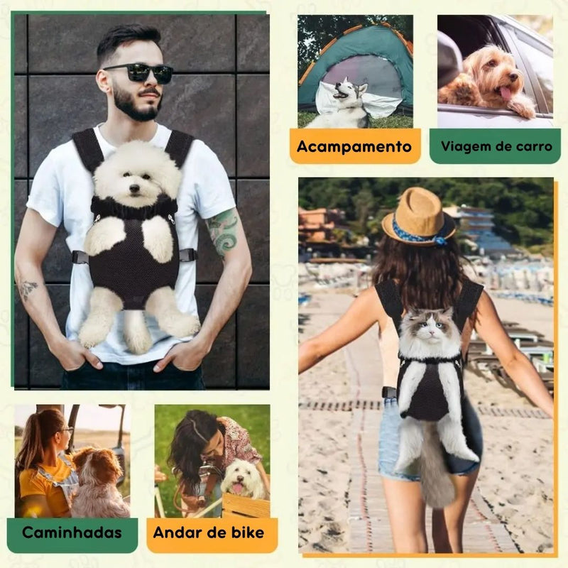 Mochila Pet Care Canguru |Conexão e Segurança Durante os Passeios!