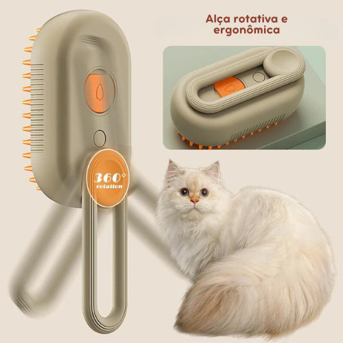 Escova a Vapor Steam Bath Pro | Escove Seu Pet Sem Stress em Segundos!